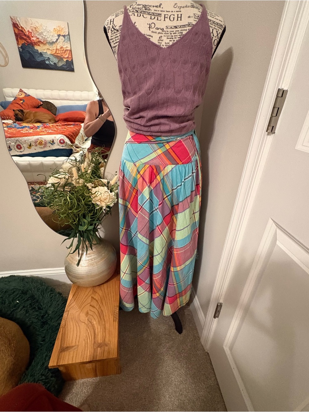 Ralph Lauren Handwoven Madras Cotton Wrap Maxi Skirt Convertible Dress - Picture 7 of 12